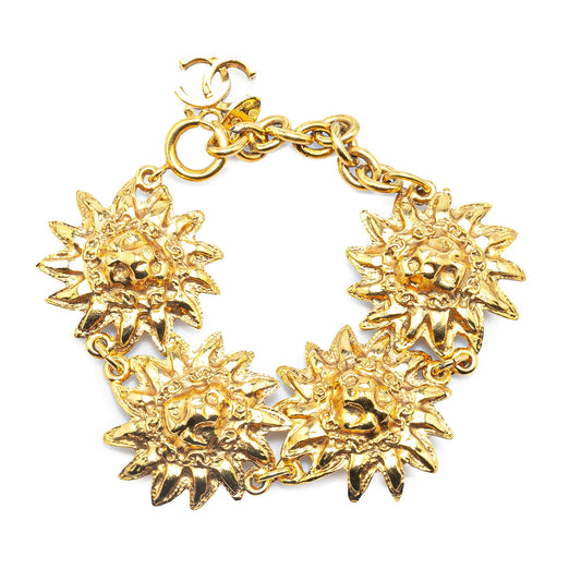 Gold Chanel Gold Plated Lion Head Bracelet