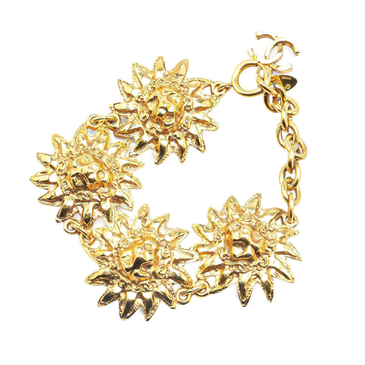 Gold Chanel Gold Plated Lion Head Bracelet