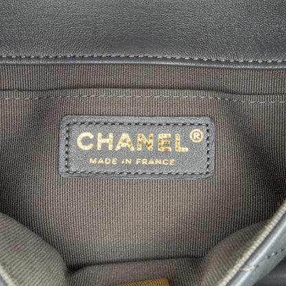 Gray Chanel Mini Quilted Lambskin Crush on Chains Flap Crossbody Bag