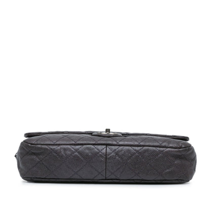Gray Chanel Jumbo Quilted Caviar Easy Flap Shoulder Bag