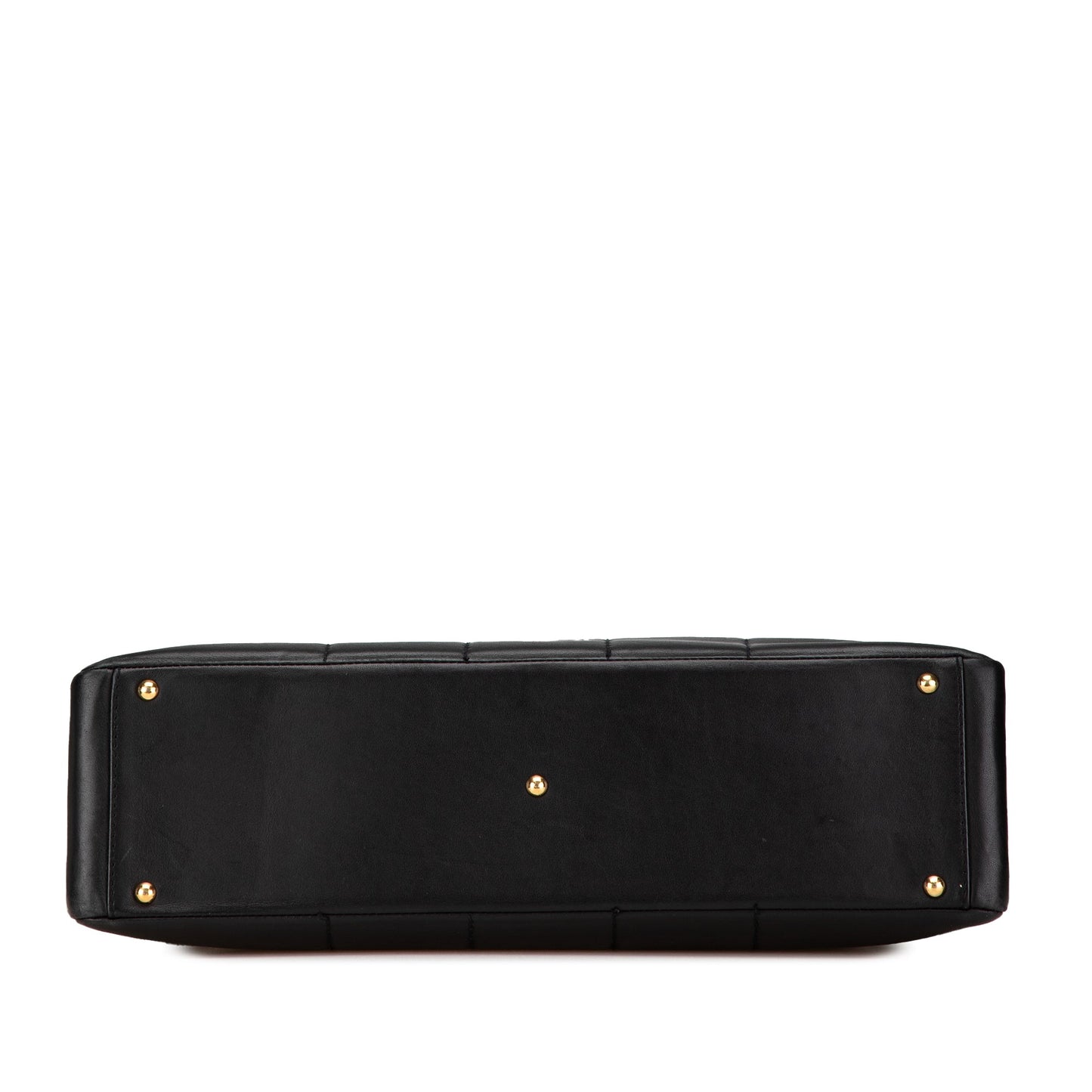 Black Chanel Calfskin Choco Bar Chain Shopping Tote