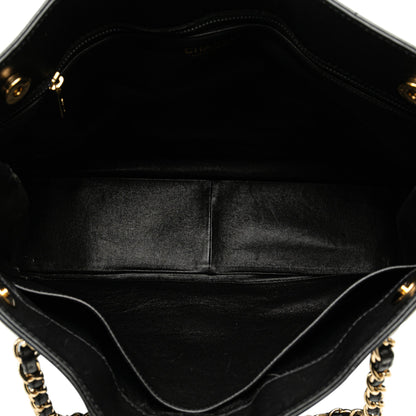 Black Chanel Calfskin Choco Bar Chain Shopping Tote