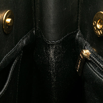 Black Chanel Calfskin Choco Bar Chain Shopping Tote