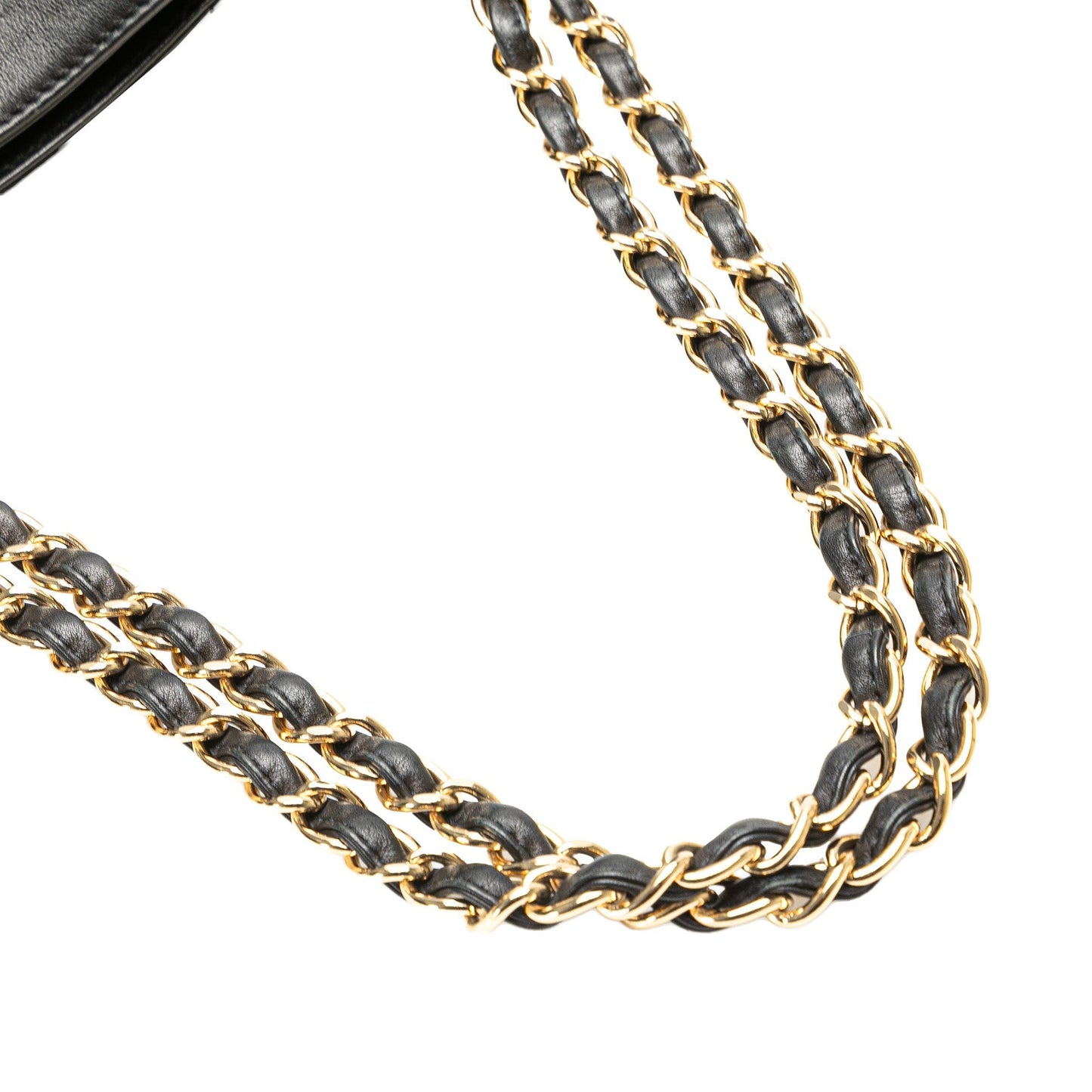 Black Chanel Calfskin Choco Bar Chain Shopping Tote