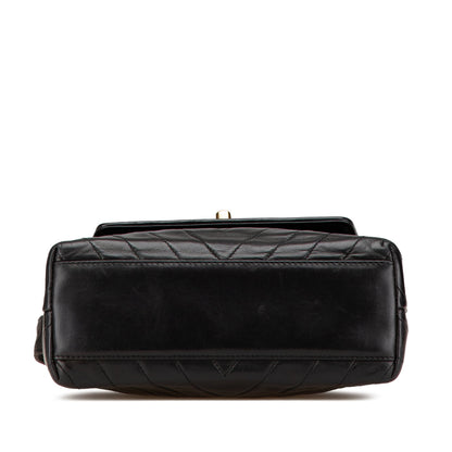 Black Chanel CC Chevron Lambskin Flap Crossbody Bag