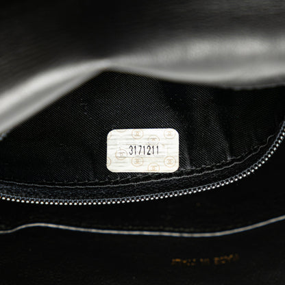 Black Chanel CC Chevron Lambskin Flap Crossbody Bag
