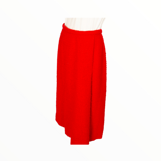 Chanel vintage red midi skirt in tweed - M - 1970s