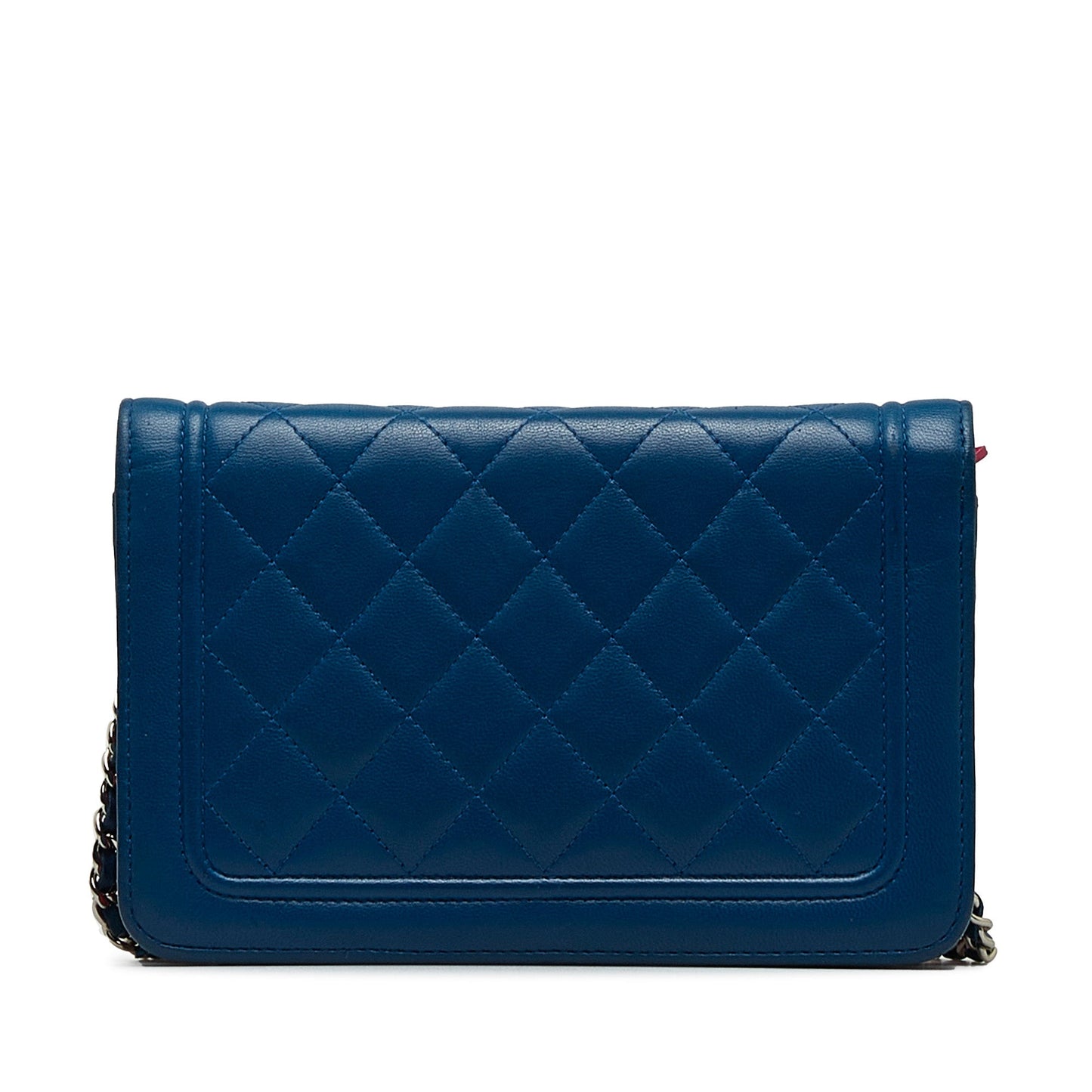 Blue Chanel CC Quilted Lambskin Wallet On Chain Crossbody Bag
