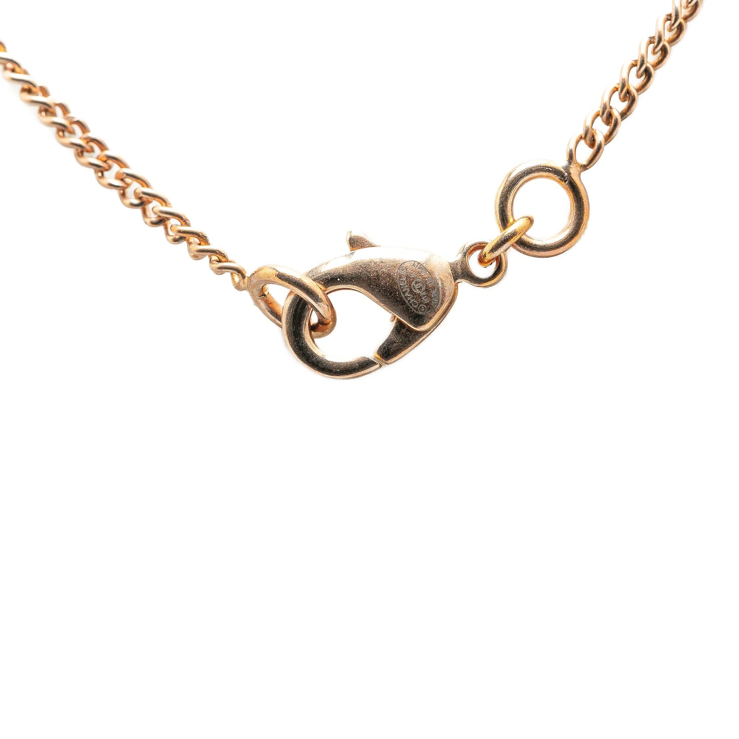 Gold Chanel Gold Plated CC Crystal and Amethyst Pendant Necklace