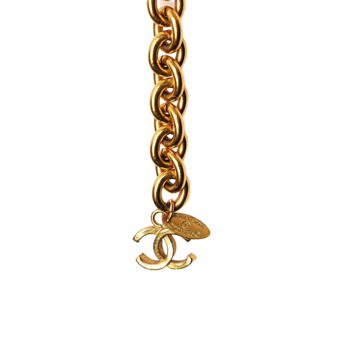 Gold Chanel Gold Plated Quilted CC Chain Belt