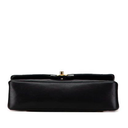 Black Chanel Medium Chevron Lambskin Double Flap Shoulder Bag