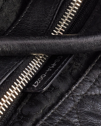 Dior Black Vintage Cannage Leather Tote Bag