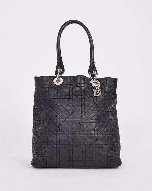 Dior Black Vintage Cannage Leather Tote Bag