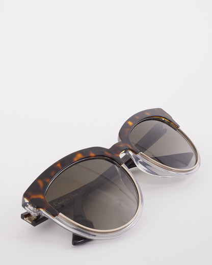 Dior Brown & Clear Acetate DiorSight Sunglasses