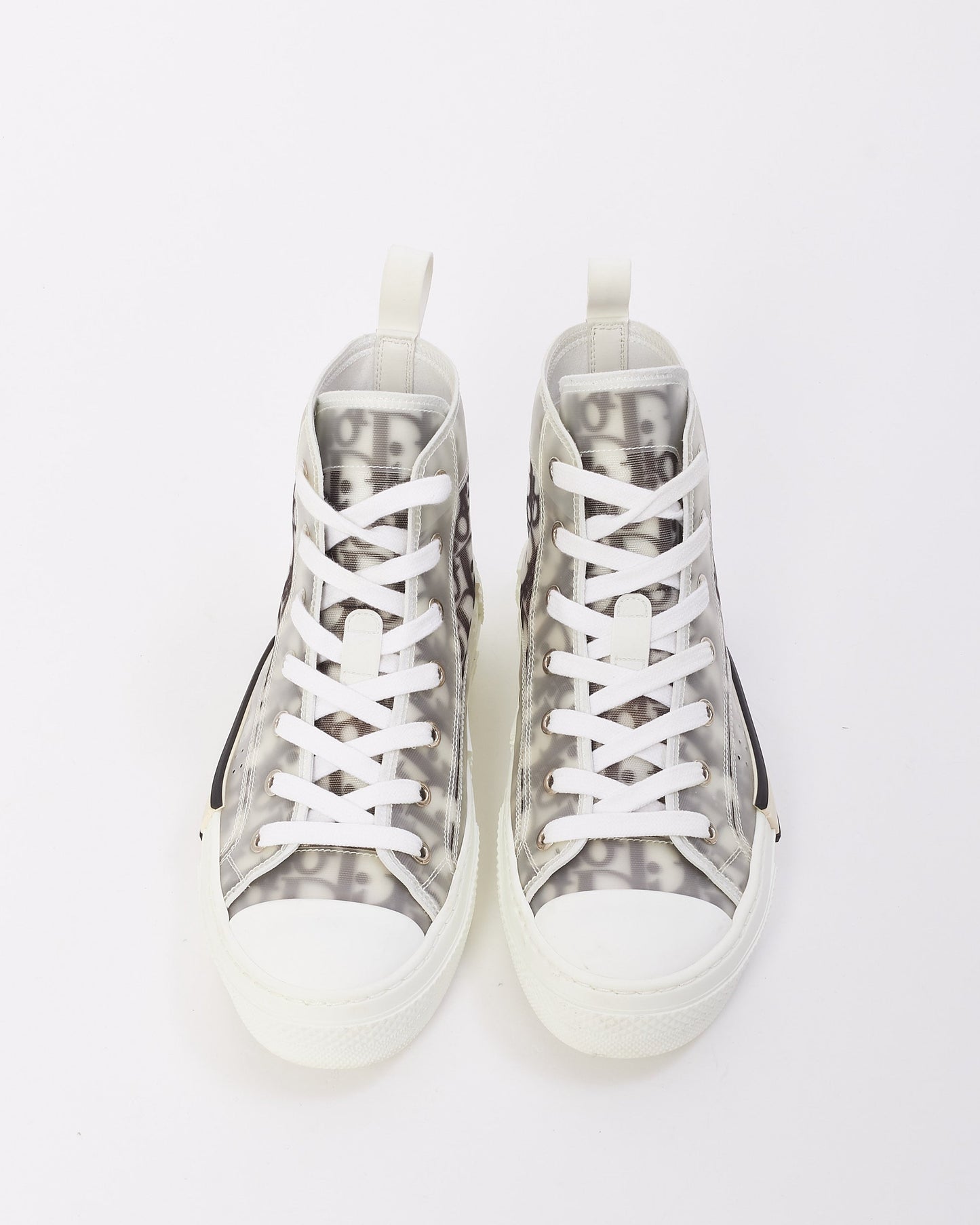 Dior Black & White Oblique Canvas B23 High Top Sneaker - 38.5