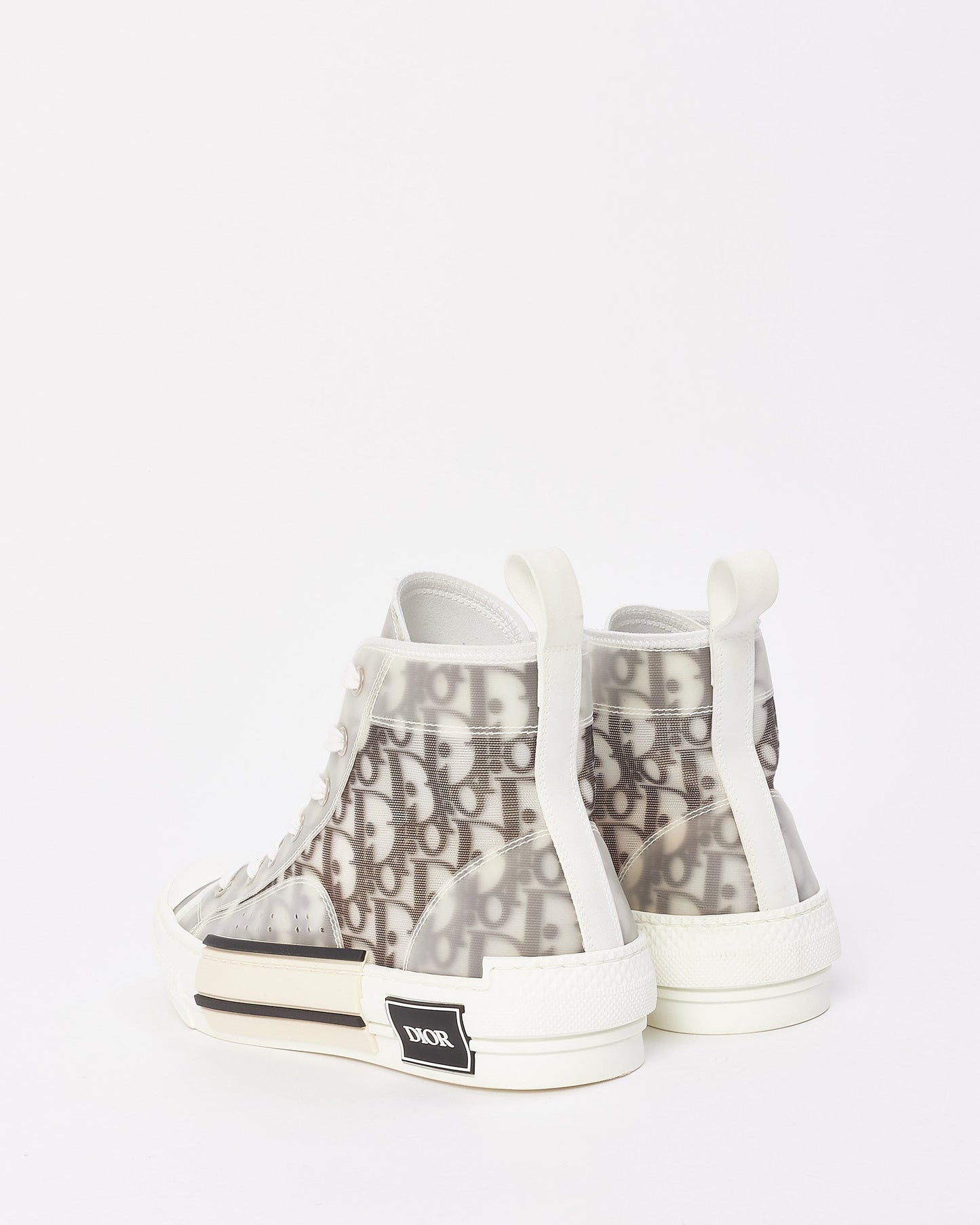 Dior Black & White Oblique Canvas B23 High Top Sneaker - 38.5