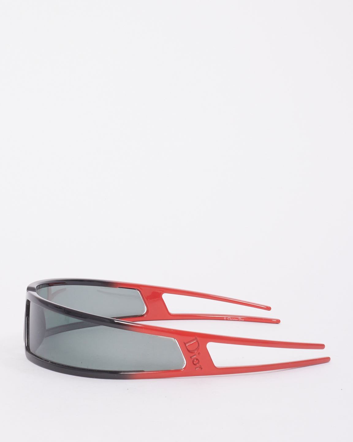 Dior Vintage Black & Red Acetate Bandage Sunglasses