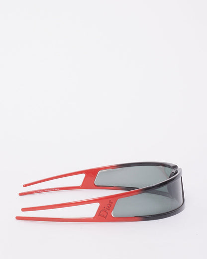 Dior Vintage Black & Red Acetate Bandage Sunglasses