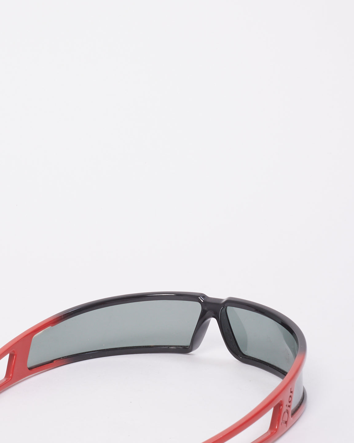 Dior Vintage Black & Red Acetate Bandage Sunglasses