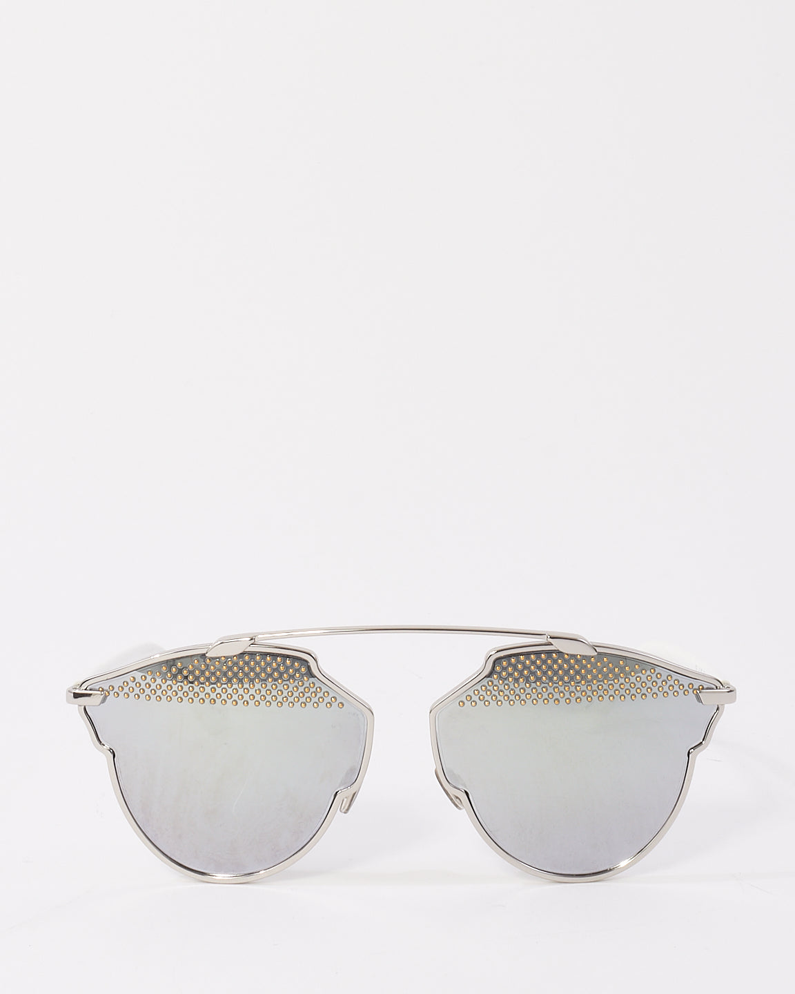 Dior Silver & White Metal Studded So Real Sunglasses 85 LDC