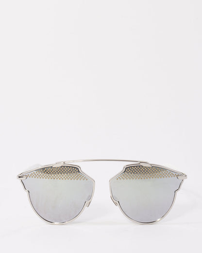 Dior Silver & White Metal Studded So Real Sunglasses 85 LDC