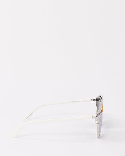Dior Silver & White Metal Studded So Real Sunglasses 85 LDC