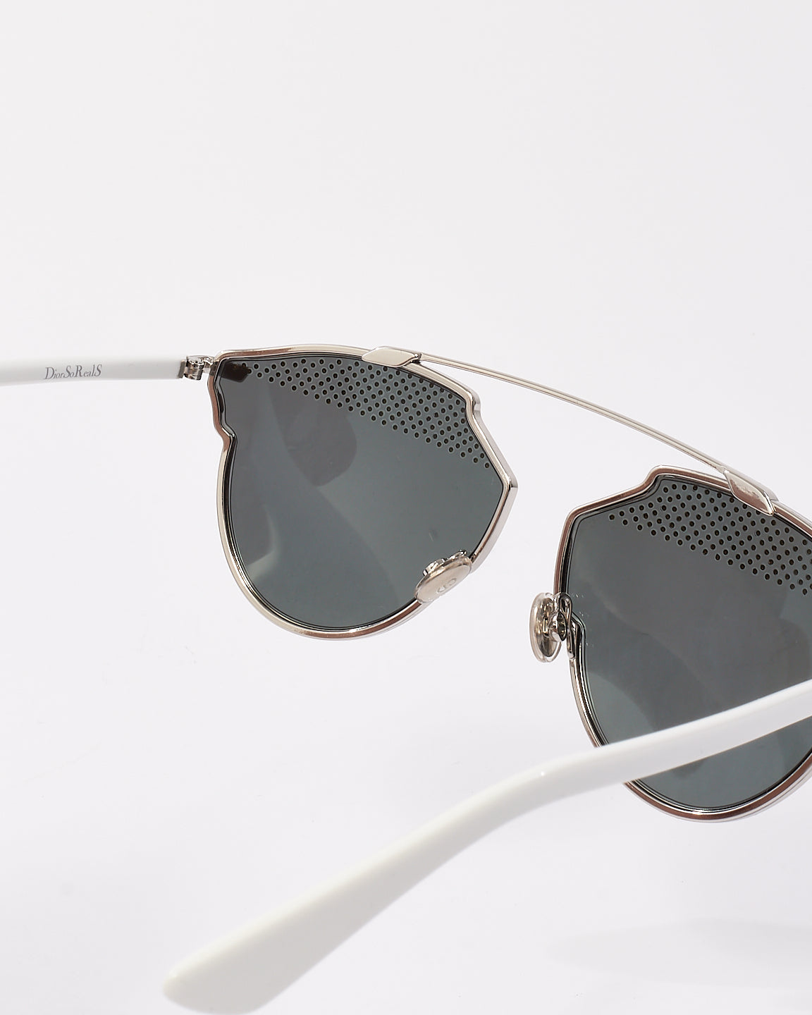Dior Silver & White Metal Studded So Real Sunglasses 85 LDC