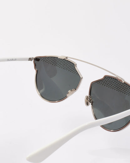 Dior Silver & White Metal Studded So Real Sunglasses 85 LDC