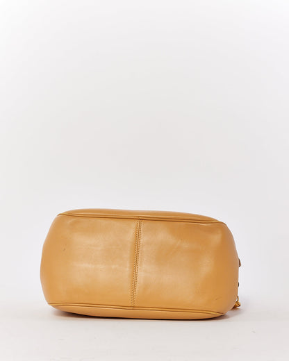 Dior Vintage Beige Leather Top Handle Bag with Dior Charm