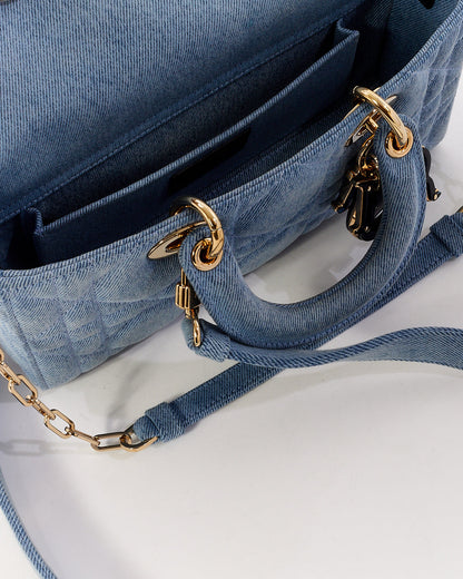 Dior Blue Denim Small Lady D Joy Bag