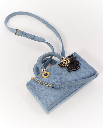 Dior Blue Denim Small Lady D Joy Bag