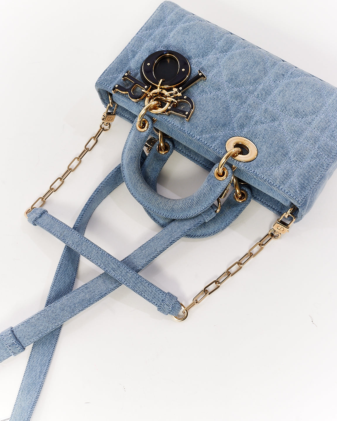 Dior Blue Denim Small Lady D Joy Bag