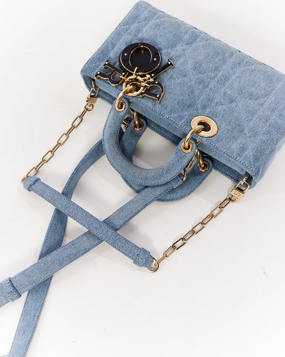 Dior Blue Denim Small Lady D Joy Bag
