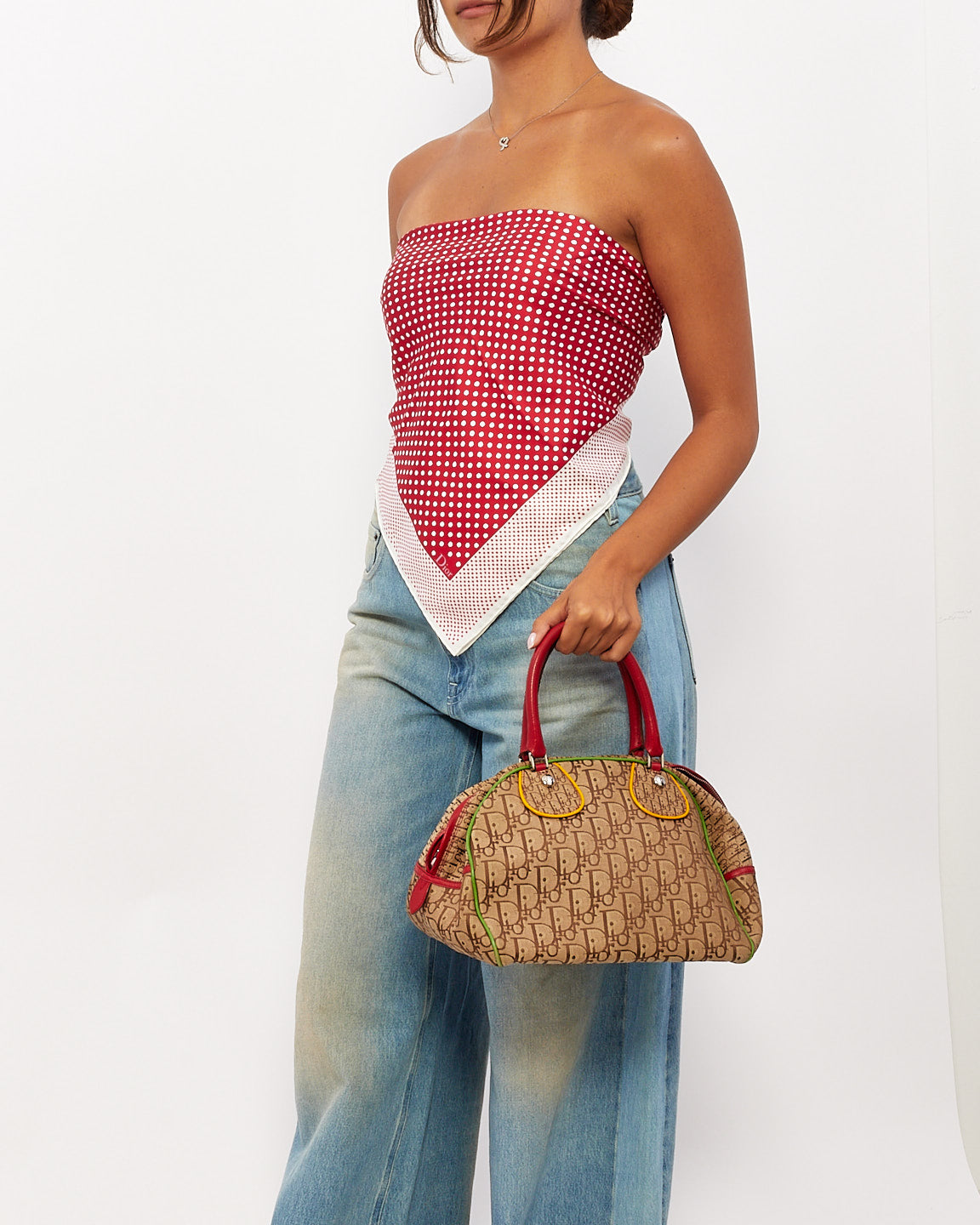 Dior Beige Canvas Monogram Rasta Bowler Bag