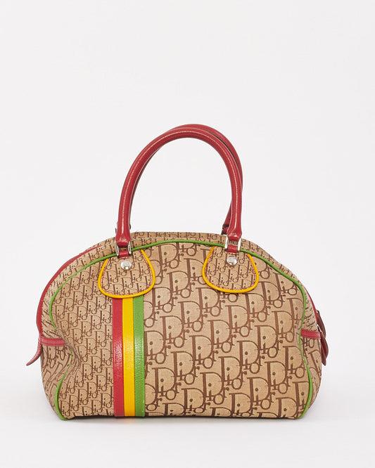Dior Beige Canvas Monogram Rasta Bowler Bag