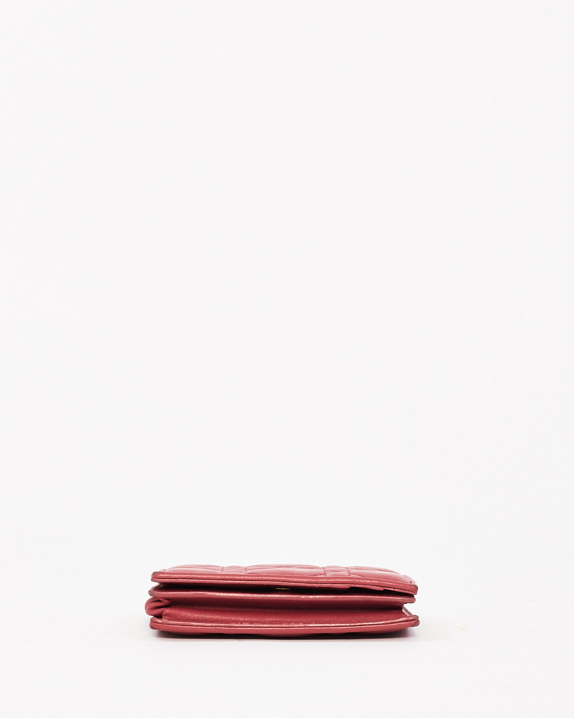 Dior Pink Calfskin Cannage Leather Mini Lady Dior Wallet