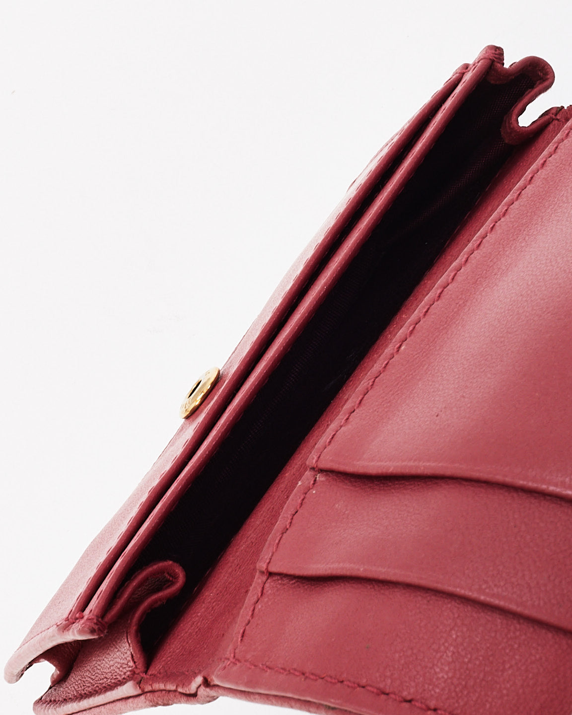 Dior Pink Calfskin Cannage Leather Mini Lady Dior Wallet