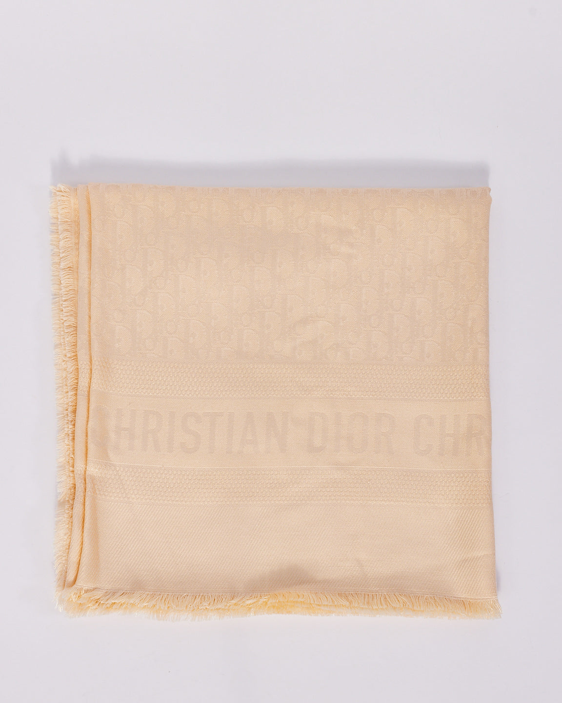 Dior Beige Wool & Silk Oblique Monogram Shawl