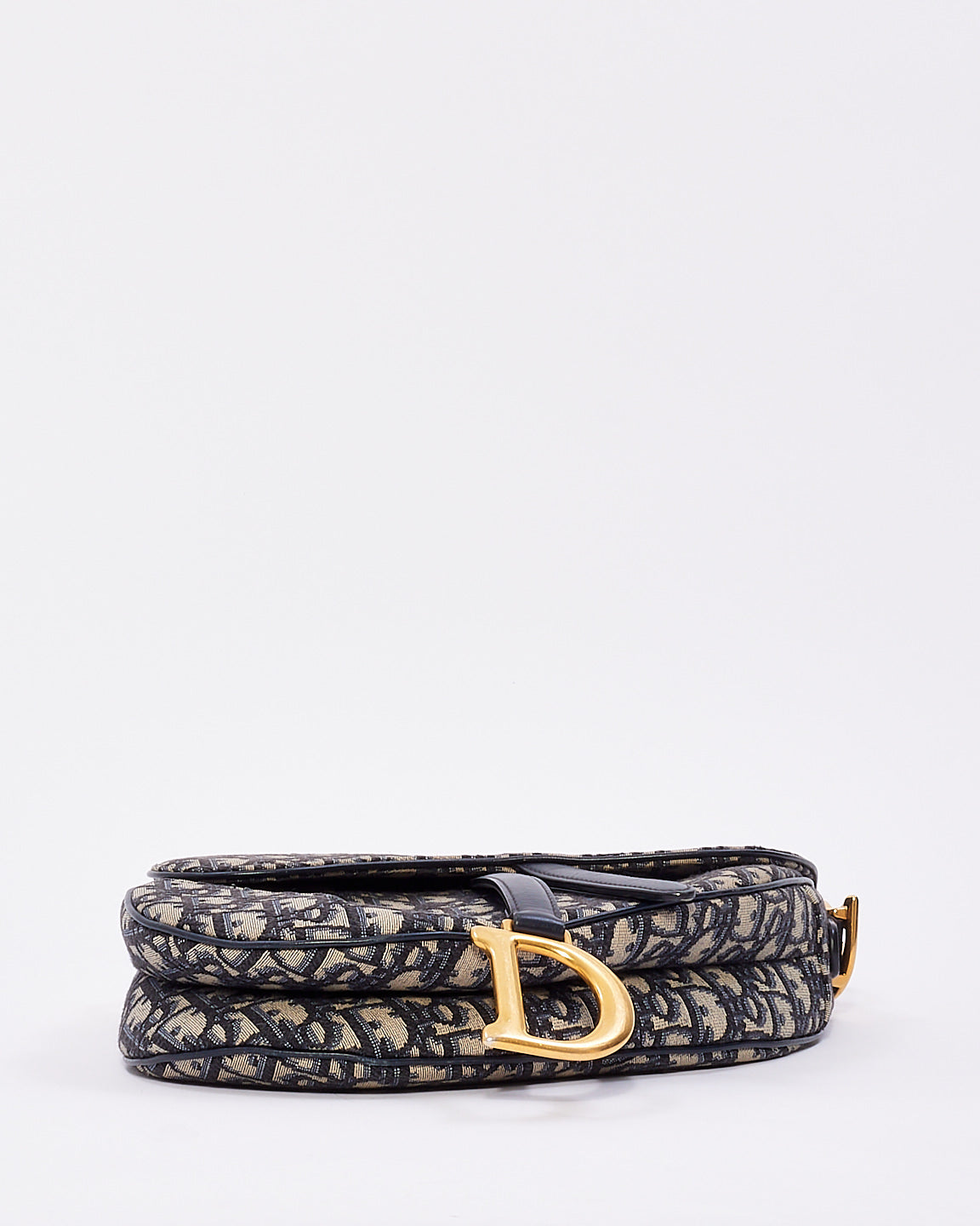 Dior Blue Canvas Oblique Jacquard Saddle Bag