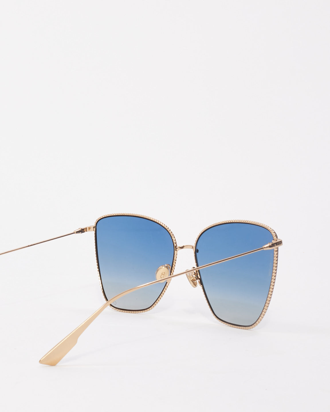Dior Gold Metal Blue Lens Society1 Sunglasses