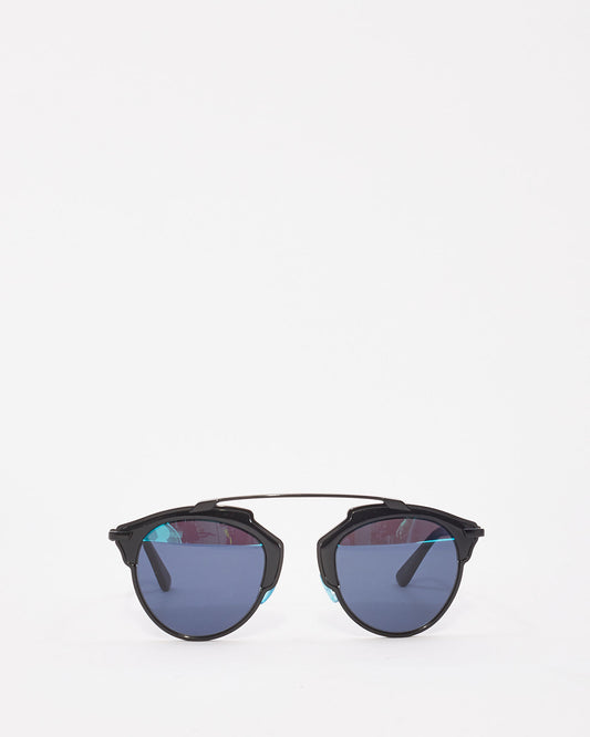 Dior Black & Blue SoReal Aviator Sunglasses