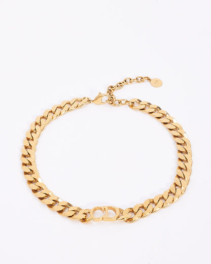Dior Gold Finish Metal Danseuse Etoile CD Chocker Necklace