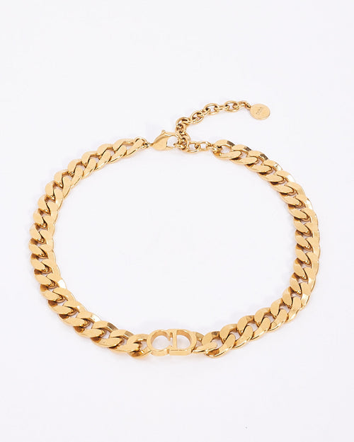 Dior Gold Finish Metal Danseuse Etoile CD Chocker Necklace