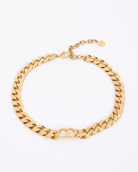 Dior Gold Finish Metal Danseuse Etoile CD Chocker Necklace