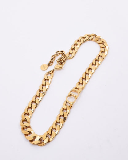 Dior Gold Finish Metal Danseuse Etoile CD Chocker Necklace