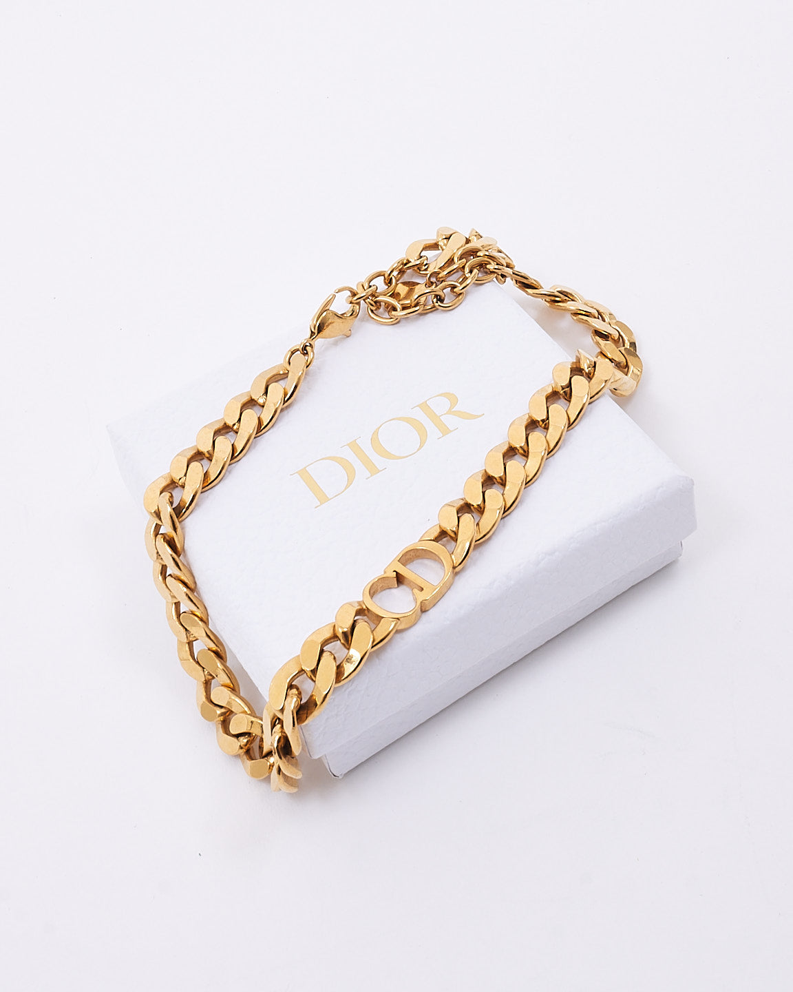 Dior Gold Finish Metal Danseuse Etoile CD Chocker Necklace
