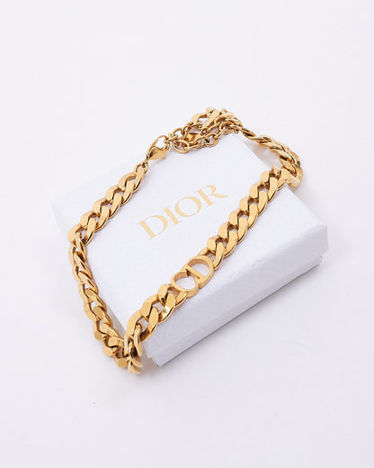 Dior Gold Finish Metal Danseuse Etoile CD Chocker Necklace