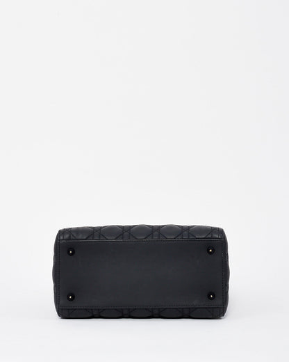 Dior Black Leather Medium Matte Lady Dior