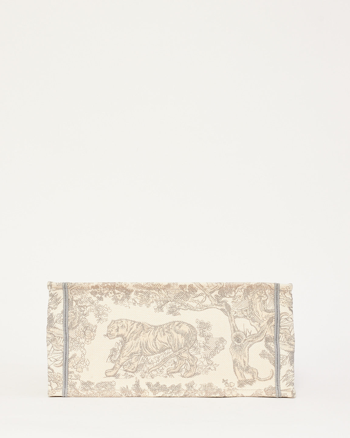 Dior Ecru and Gray Toile de Jouy Embroidery Canvas Medium Book Tote