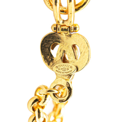 Gold Chanel Gold Plated CC Pendant Necklace
